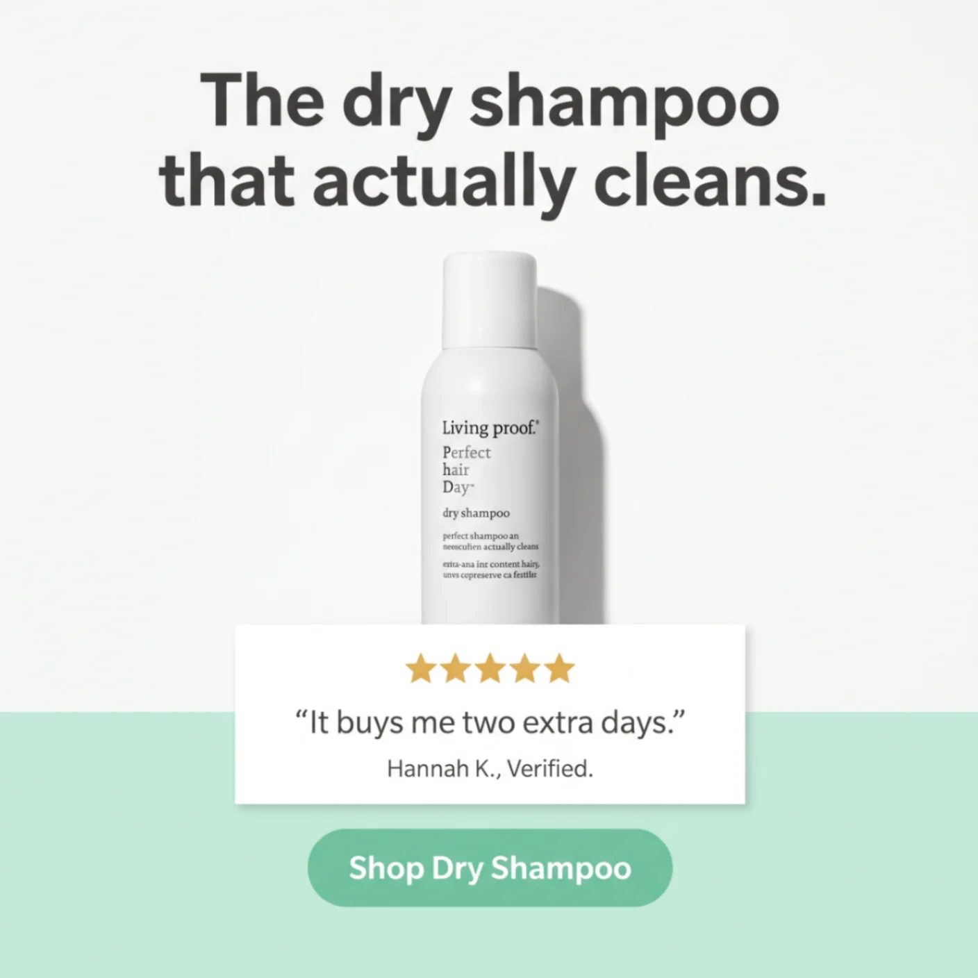 Living Proof dry shampoo review ad