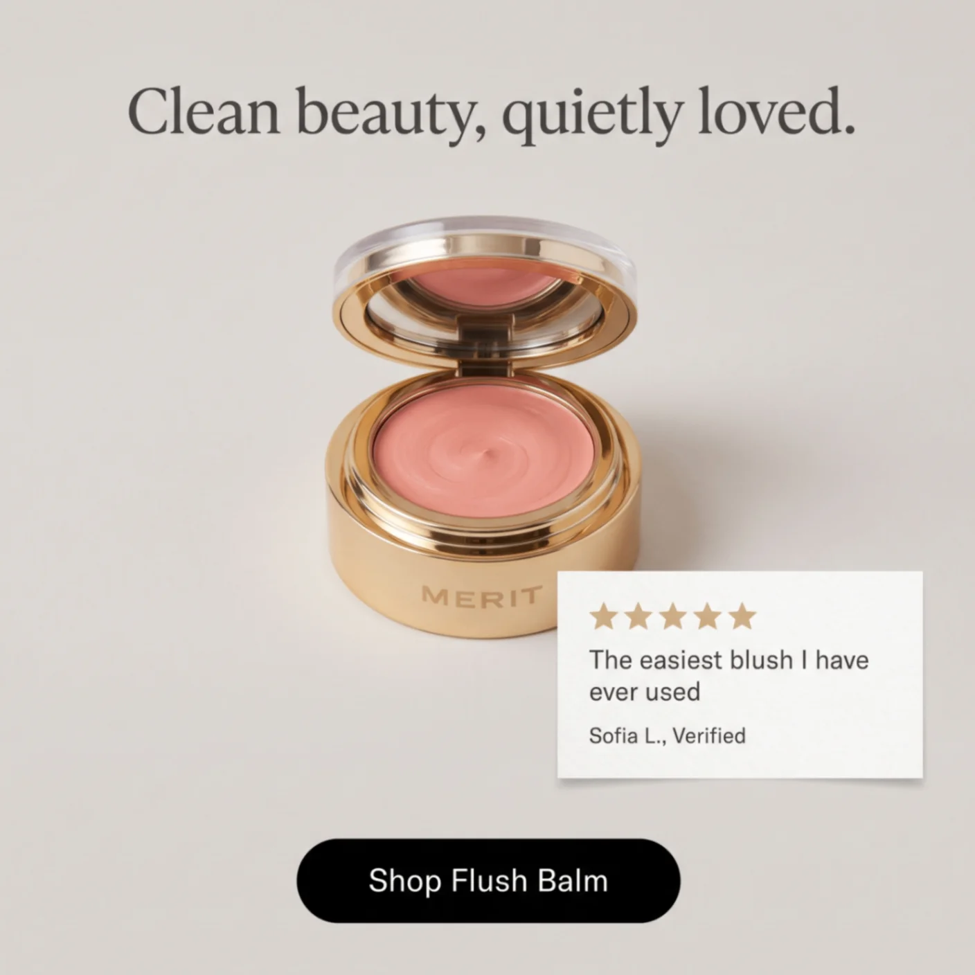 Merit flush balm customer review ad